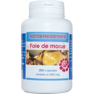 France Herboristerie HUILE FOIE DE MORUE 200 capsules dosées à 500mg