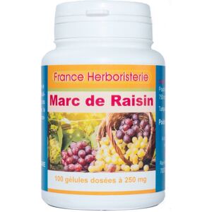 France Herboristerie GELULES MARC DE RAISIN 100 gélules dosées à 250 mg poudre pure.