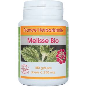 France Herboristerie GELULES MELISSE feuille 100 gélules dosées à 250 mg.