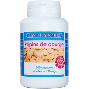 France Herboristerie HUILE COURGE 200 capsules BIO dosées à 420 mg