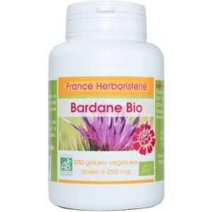 France Herboristerie 200 gélules BARDANE racine BIO AB dosées à 250 mg - Publicité France Herboristerie 200 gélules BARDANE racine BIO AB dosées à 250 mg - Publicité