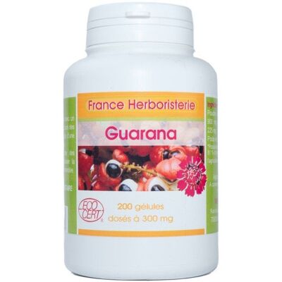France Herboristerie GELULES GUARANA 200 gélules dosées à 300 mg poudre pure. Publicité France Herboristerie GELULES GUARANA 200 gélules dosées à 300 mg poudre pure. Publicité