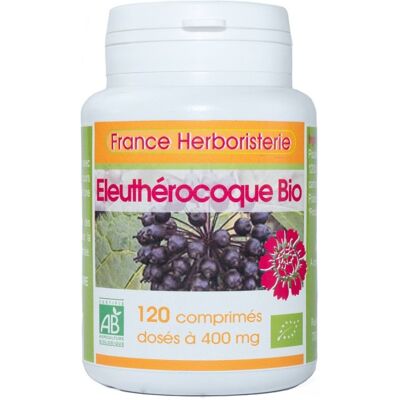 France Herboristerie ELEUTHEROCOQUE BIO AB dosés à 400mg en comprimés. Publicité France Herboristerie ELEUTHEROCOQUE BIO AB dosés à 400mg en comprimés. Publicité