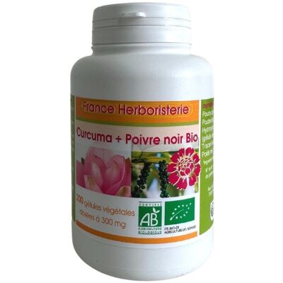 France Herboristerie GELULES CURCUMA + POIVRE NOIR BIO 200 gélules dosées à 300mg. Publicité France Herboristerie GELULES CURCUMA + POIVRE NOIR BIO 200 gélules dosées à 300mg. Publicité