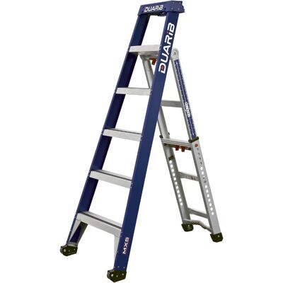 DUARIB Escabeau multipositions MX5 Aluminium 5 en 1 - 655625 - Publicité DUARIB Escabeau multipositions MX5 Aluminium 5 en 1 - 655625 - Publicité