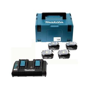 MAKITA Pack 4 batteries 18V 5Ah + chargeur double DC18RD