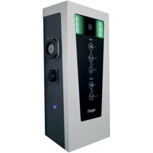 HAGER - Borne de recharge publique double Witty park - 2x22 kW - avec 2 prises type E - Publicité HAGER - Borne de recharge publique double Witty park - 2x22 kW - avec 2 prises type E - Publicité