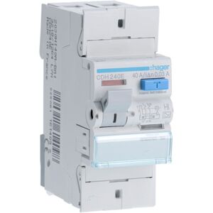 HAGER CDH240E - Interrupteur differentiel 40A - Type A Hi - 2P - 30mA