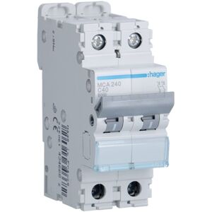 HAGER MCA240 - Disjoncteur 40A - 2P - Courbe C - PdC 6kA