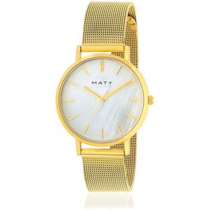 Montre femme dorÃ©e bracelet acier dorÃ© jaune maille milanaise- MATY