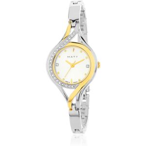 Montre femme acier bicolore jaune bracelet mÃ©tal- MATY