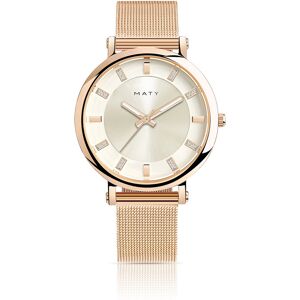 MATY OUTLET -Montre femme acier dorÃ©e rose maille milanaise