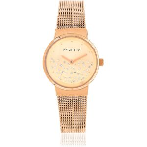 MATY OUTLET -Montre femme dorÃ©e rose bracelet maille milanaise