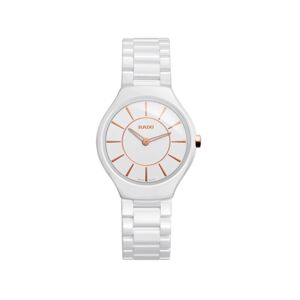 OUTLET -Montre Rado True Thinline femme cÃ©ramique blanche