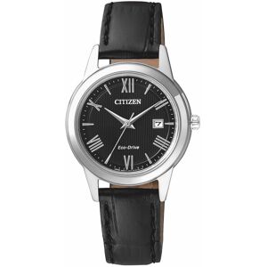 Montre Citizen femme acier cuir noir- MATY