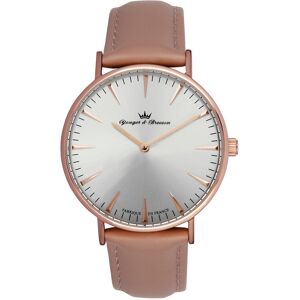 YONGER & BRESSON OUTLET -Montre Yonger et Bresson femme acier rose cuir