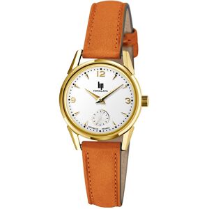 Montre Lip femme acier dorÃ© bracelet cuir orange- MATY