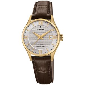 Festina femme acier dorÃ© jaune bracelet cuir marron