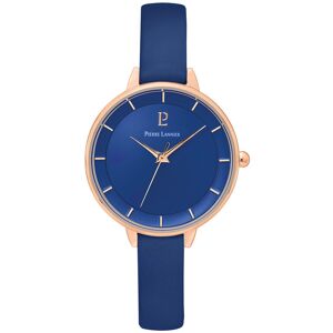 Montre PIERRE LANNIER femme acier dorÃ© rose bracelet cuir bleu- MATY