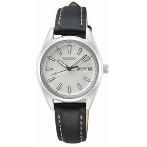 Montre SEIKO classique femme bracelet cuir noir- MATY