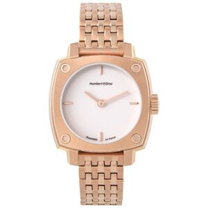 Montre HUMBERT-DROZ hd lou femme mecanique, bracelet acier rose- MATY