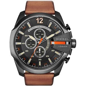 Montre Diesel homme chronographe acier noir cuir- MATY