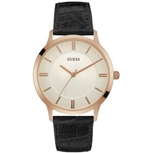 OUTLET -Montre Guess homme acier dorÃ© rose bracelet cuir