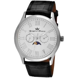 YONGER & BRESSON OUTLET -Montre Yonger et Bresson homme acier cuir noir