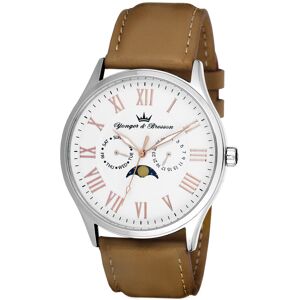 YONGER & BRESSON OUTLET -Montre Yonger et Bresson homme acier cuir beige