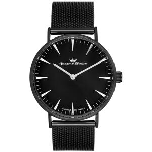 YONGER & BRESSON OUTLET -Montre Yonger et Bresson homme acier noir milanais