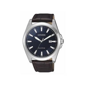 Montre Citizen homme acier cuir marron- MATY