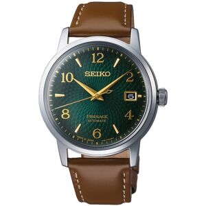 Montre Seiko Presage homme auotmatique acier cuir marron- MATY