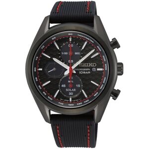 Montre Seiko homme chronographe acier silicone noir- MATY