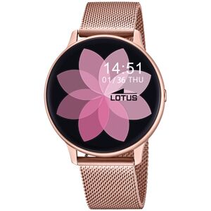 Montre Lotus femme connectÃ©e bracelet maille milanaise dorÃ© rose- MATY