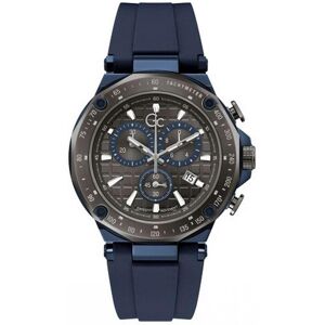 Montre GUESS COLLECTION homme acier noir bracelet silicone bleu- MATY