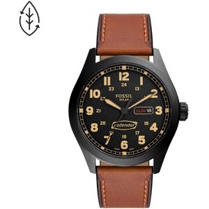 Montre FOSSIL Defender homme solaire acier noir bracelet cuir marron- MATY