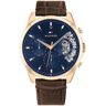 TOMMY HILFIGER Montre Tommy Holfiger acier dorÃ© rose cuir marron- MATY