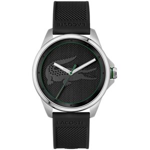 Montre Lacoste homme acier bracelet silicone noir- MATY