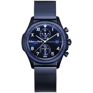 Montre EDEN PARK Club homme bracelet acier bleu maille milanaise-