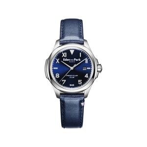 Montre EDEN PARK Club homme acier bracelet cuir bleu- MATY