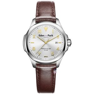 Montre EDEN PARK Club homme acier bracelet cuir brun- MATY