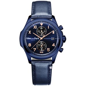 Montre EDEN PARK Club homme bracelet cuir bleu- MATY