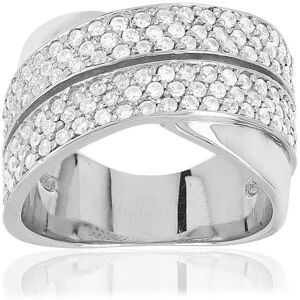 MATY OUTLET -Bague argent 925 anneaux entrelacÃ©s zirconias 47-48,49-50,51-52,53-54,55-56,57-58,59-60,61-62