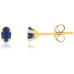 Boucles d'oreilles or 750 jaune saphirs ovales- MATY