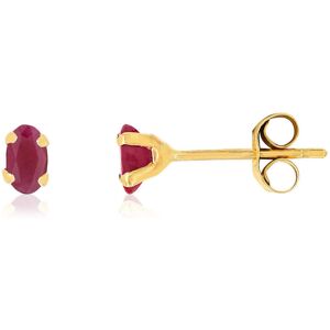 Boucles d'oreilles or 750 jaune rubis ovales- MATY