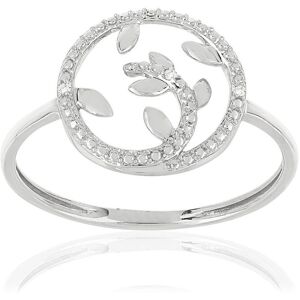 MATY OUTLET -Bague or 375 blanc cercle diamants 50,62,55,58,61,52,51,48,49,60,59,53,54,56,57