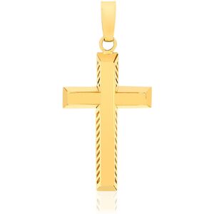 MATY OUTLET -Pendentif croix or 750 jaune ajourÃ©