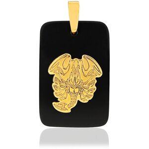 Pendentif or jaune 375 zodiaque scorpion onyx noir- MATY