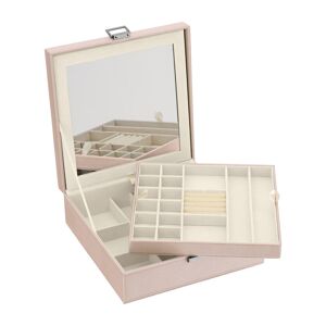 Coffret bijoux matiÃ¨re synthÃ©tique rose pÃ¢le- MATY