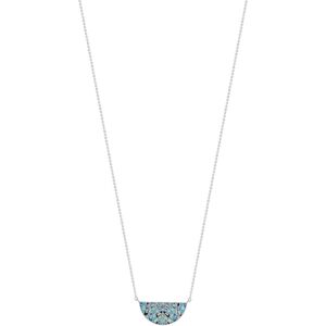 MATY OUTLET -Collier acier mosaÃ¯que Ã©mail et nacre irisÃ©e 55 cm